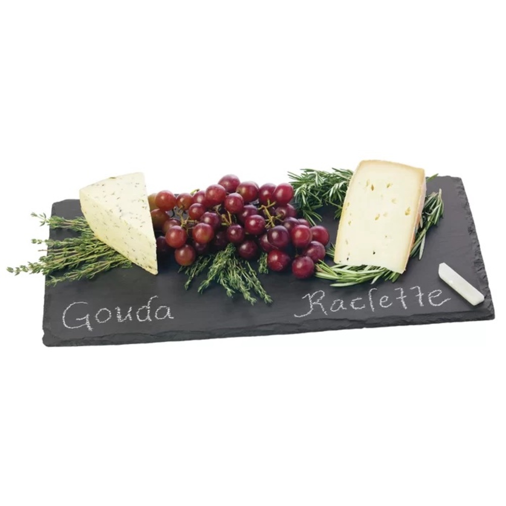 True fabrications slate cheese board and chalk set